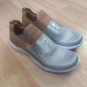 APL TechLoom Bliss Rose Gold / Metallic Silver / White EUC Size 8 ♥